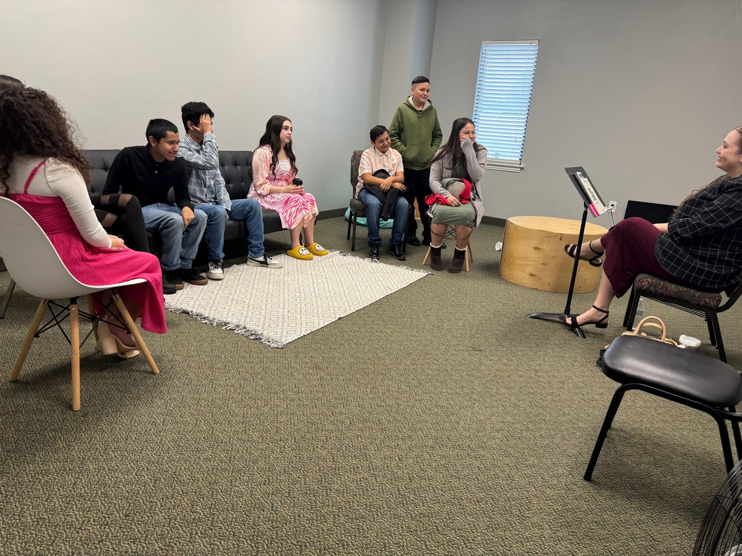 Faith Tabernacle youth gathered for a group discussion